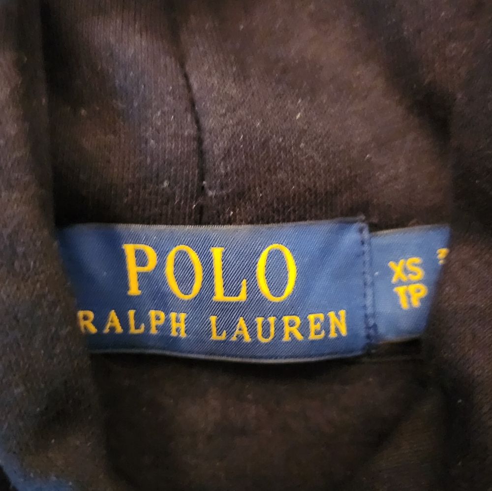 Polo by Ralph Lauren Multicolor Logo Black Hoodie Sz. XSmall - Picture 2 of 7